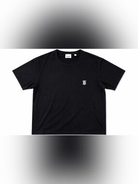 Burberry Black Crewneck T-Shirt with White Neck Label